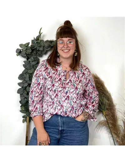 Z793- Blouse Christy Satinée (T44-T52) (fuchsia)