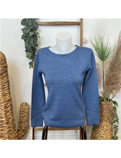 Y252- Pull Laine Cachemire "Tricotonic" (les T38&42) (bleu indigo)