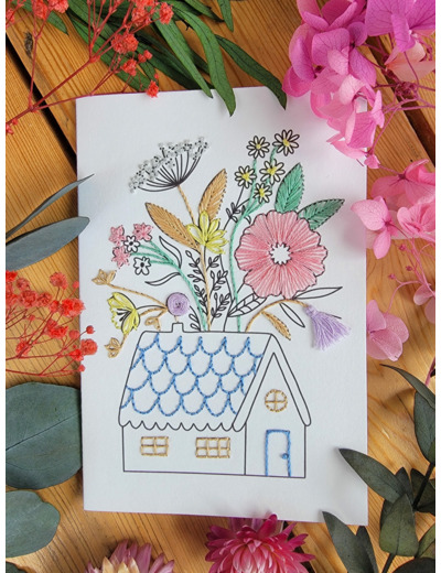 Carte à broder - La maison
