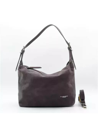 P402- Sac besace aspect Daim Flora & Co (gris)