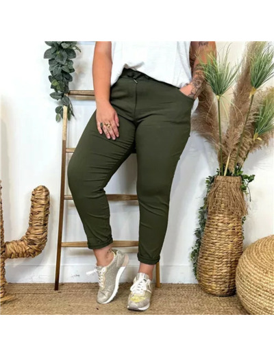 L819- Pantalon stretch C'Mélodie  🇮🇹 (kaki)